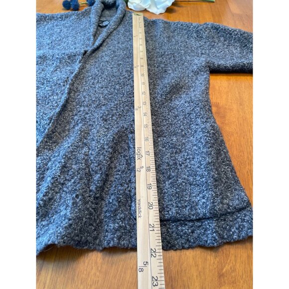 Eileen Fisher Petite Gray Open Front Cardigan Sweater - Picture 4 of 9